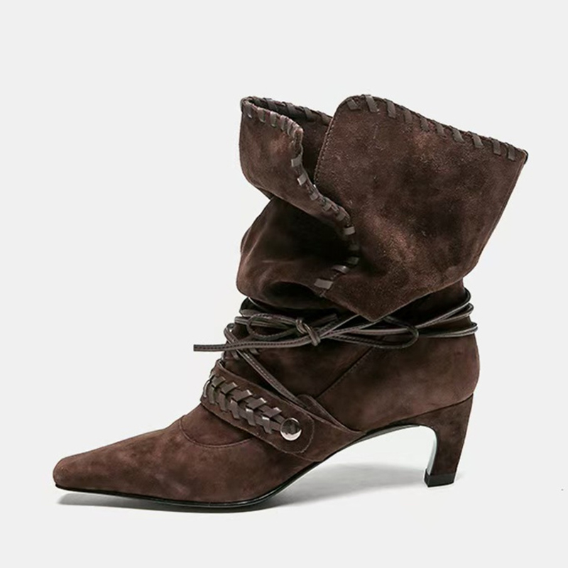 Chelsea Boots Suede - Liyke Autumn Winter Brown Suede Weave