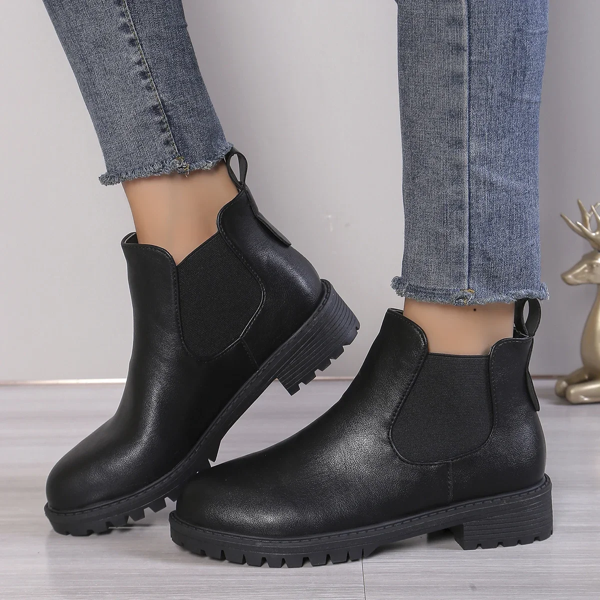 Chelsea Boots Suede - Women's Casual Chelsea Ankle Boots Round