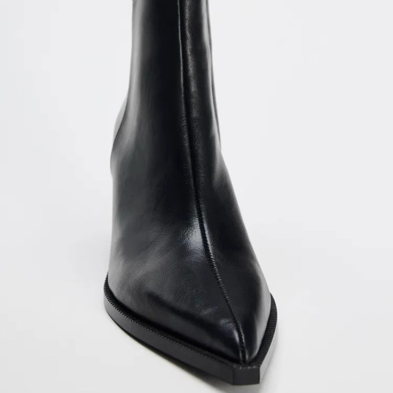 Chunky Heel Soft Leather Chels - Chelsea Boots Suede review and price