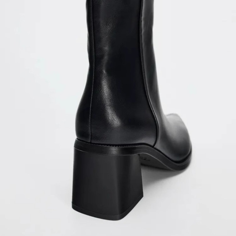Chunky Heel Soft Leather Chels - Chelsea Boots Suede review and price