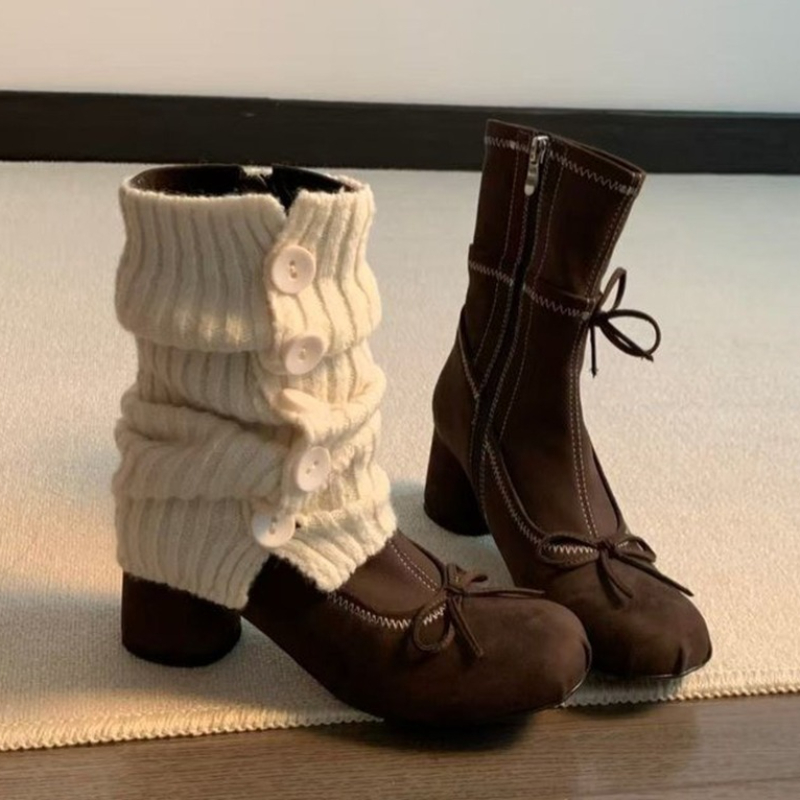 Bow High Heels Women Boots New - Chelsea Boots Suede review and price