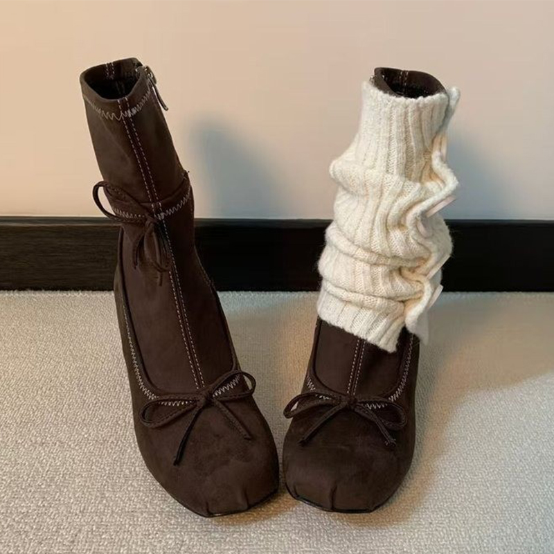 Bow High Heels Women Boots New - Chelsea Boots Suede review and price