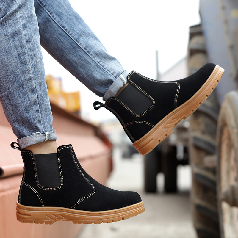 men fashion steel toe cap work - Chelsea Boots Suede review and price