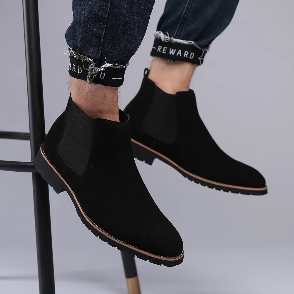 Men Ankle Boots British Style  - Chelsea Boots Suede review and price